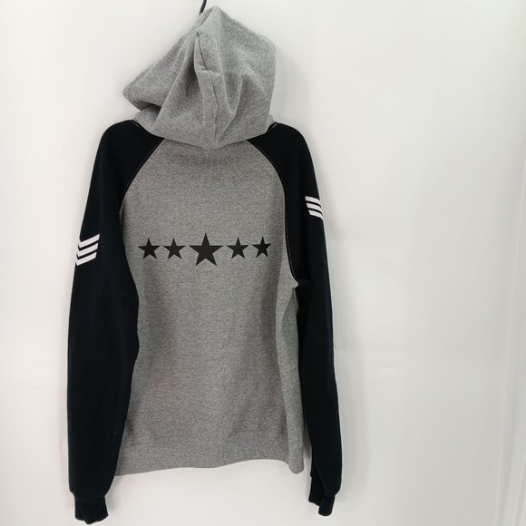 WOMENS BLACK/GRAY MEDIUM STAR PRINT PULLOVER HOODIE - Picture 13 of 16